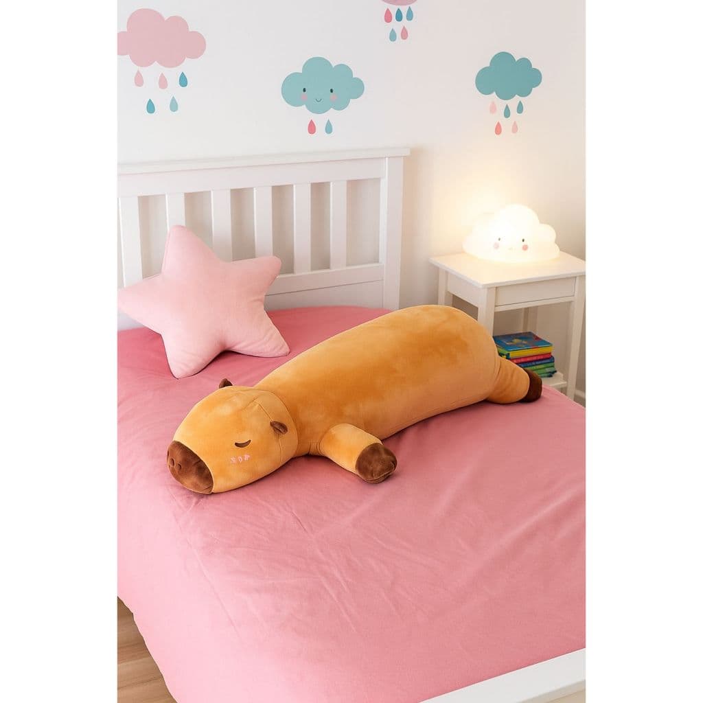 Pelúcia Capivara 90cm Almofada De Corpo Antialérgico Xuxão Gigante Filó