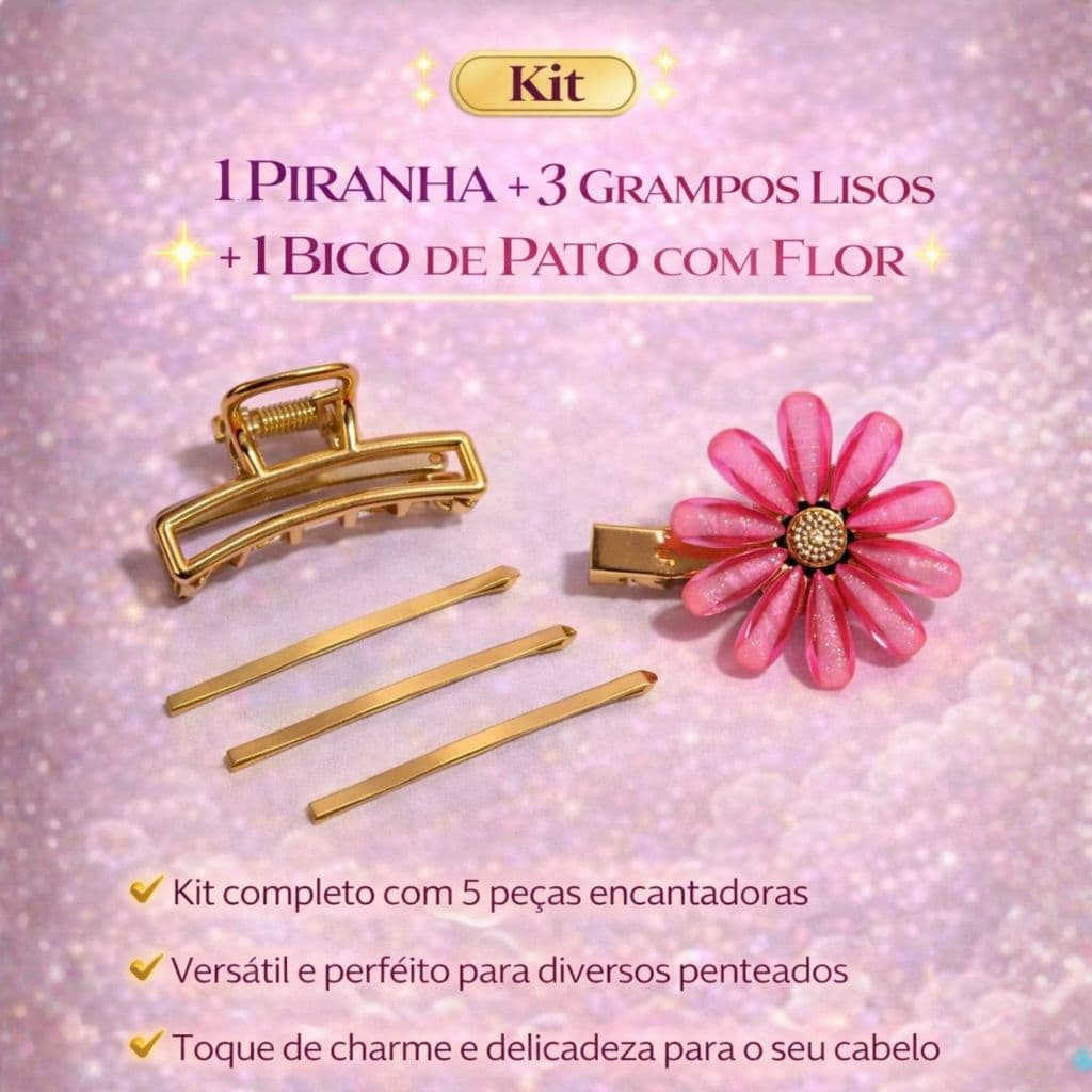 Kit Acessórios de Cabelo (5 Peças)  Delicado, moderno e cheio de estilo!