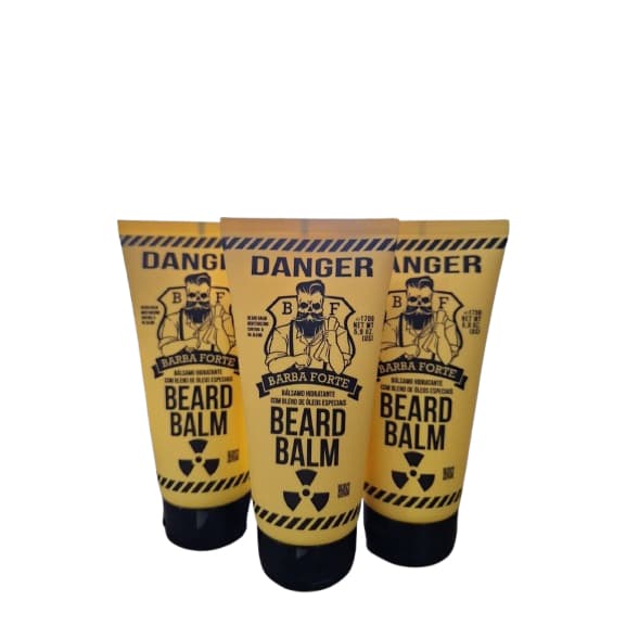 Kit 3 Balm Barba Forte Danger 170g Hidratante Modelador Barba Macia e Alinhada