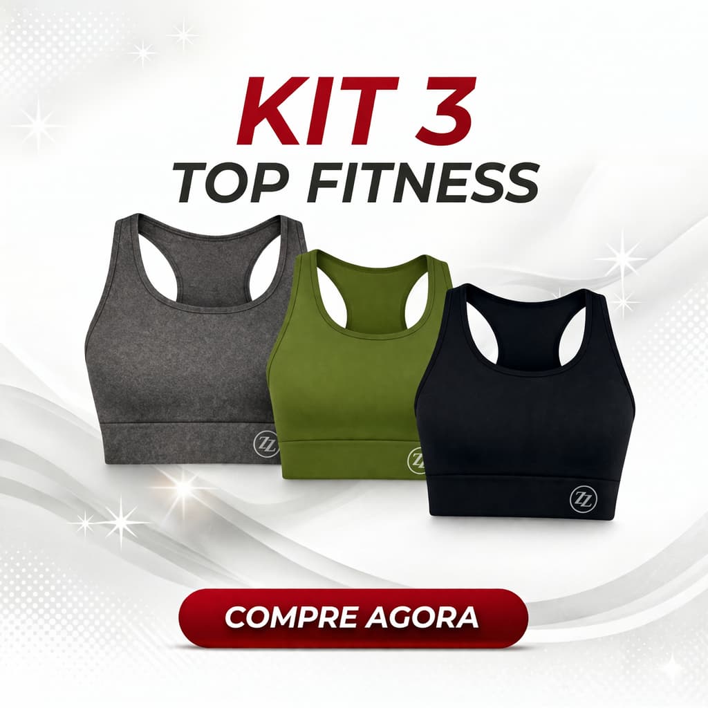 Top Academia Nadador Feminino Kit 3 Peças Suplex Alta Sustentação Fitness Treino Sem Bojo Plus Size P ao G3
