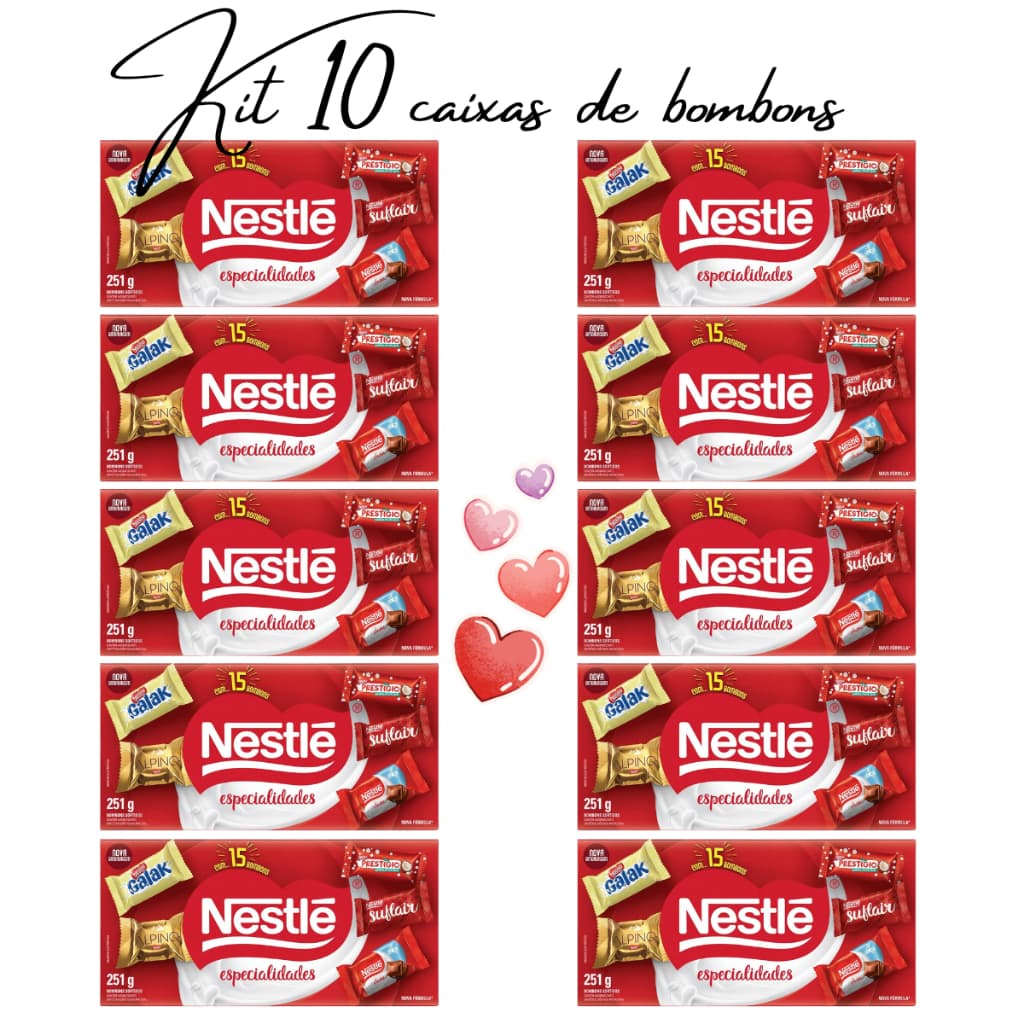 Combo 10 Caixas Bombom Nestlé Especialidades - Ideal Para Festas, Brindes E Cestas