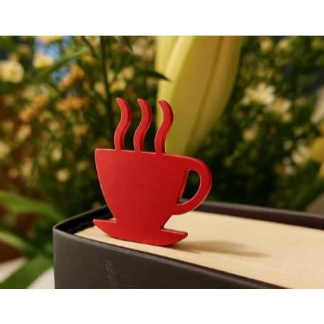 Marcador de Página Café Personalizável | Bookmark Criativo 3D