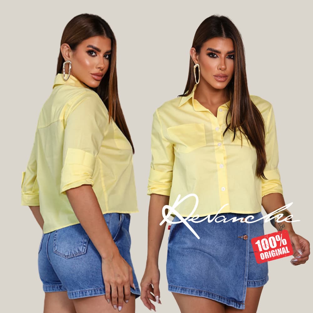 Camisa Cropped Com Bolso Feminina Revanche Carouge
