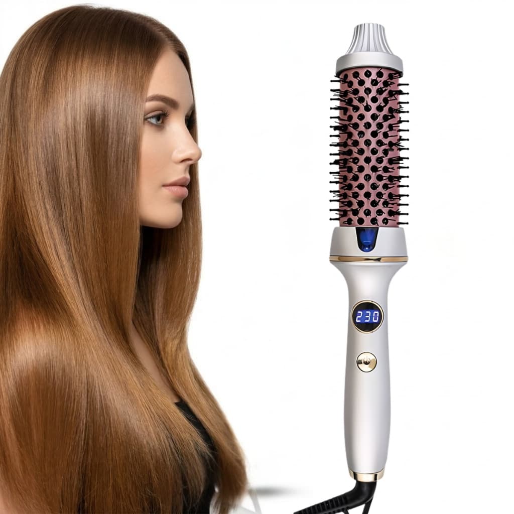 Escova Alisadora Eletrica Modeladora Cabelo Profissional 3 em 1 Bivolt Alisa Modela Efeito Salão