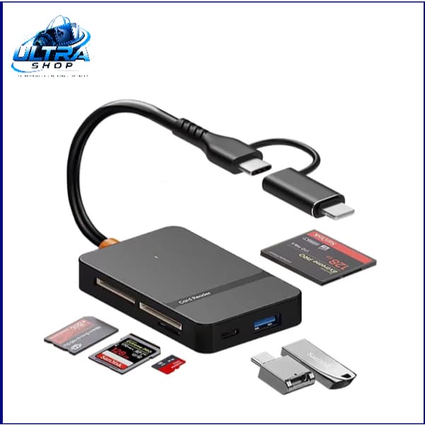 Leitor Adaptador Cartão de Memória Memory Stick Pro Duo 8 Em 1 Sd/tf/ms/cf/xd