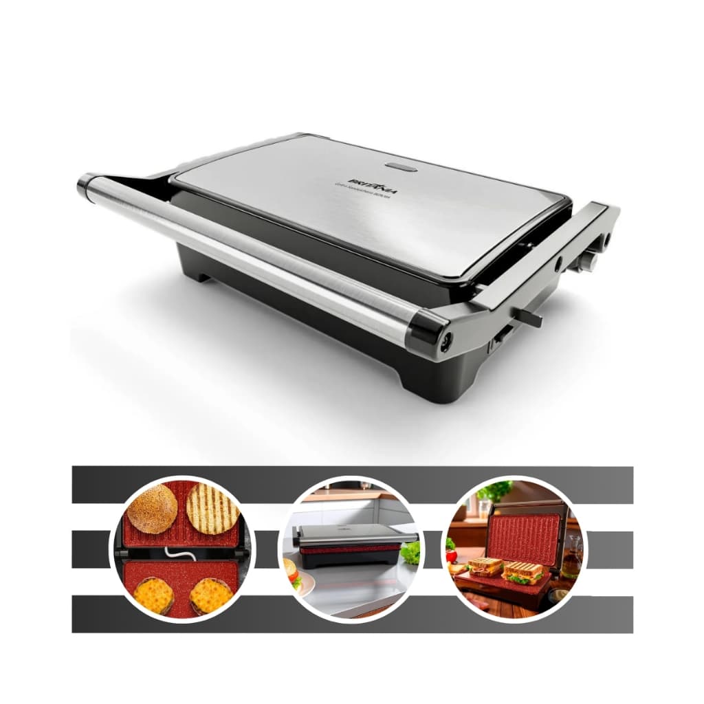 Grill e Sanduicheira 2 em 1 BGR28A 1200w Acabamento em Inox com Abertura 180º Britânia