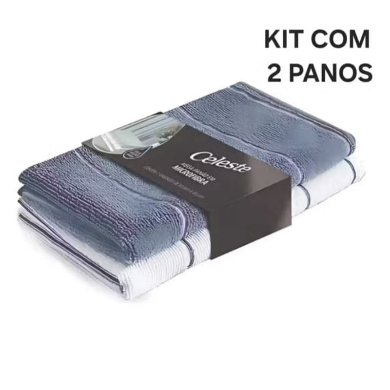 2 Super Panos de Chão Grandes em Microfibra 80x50 Panão limpeza - Sortido Kit Com 3 Pano De Chao microfibra  Celeste