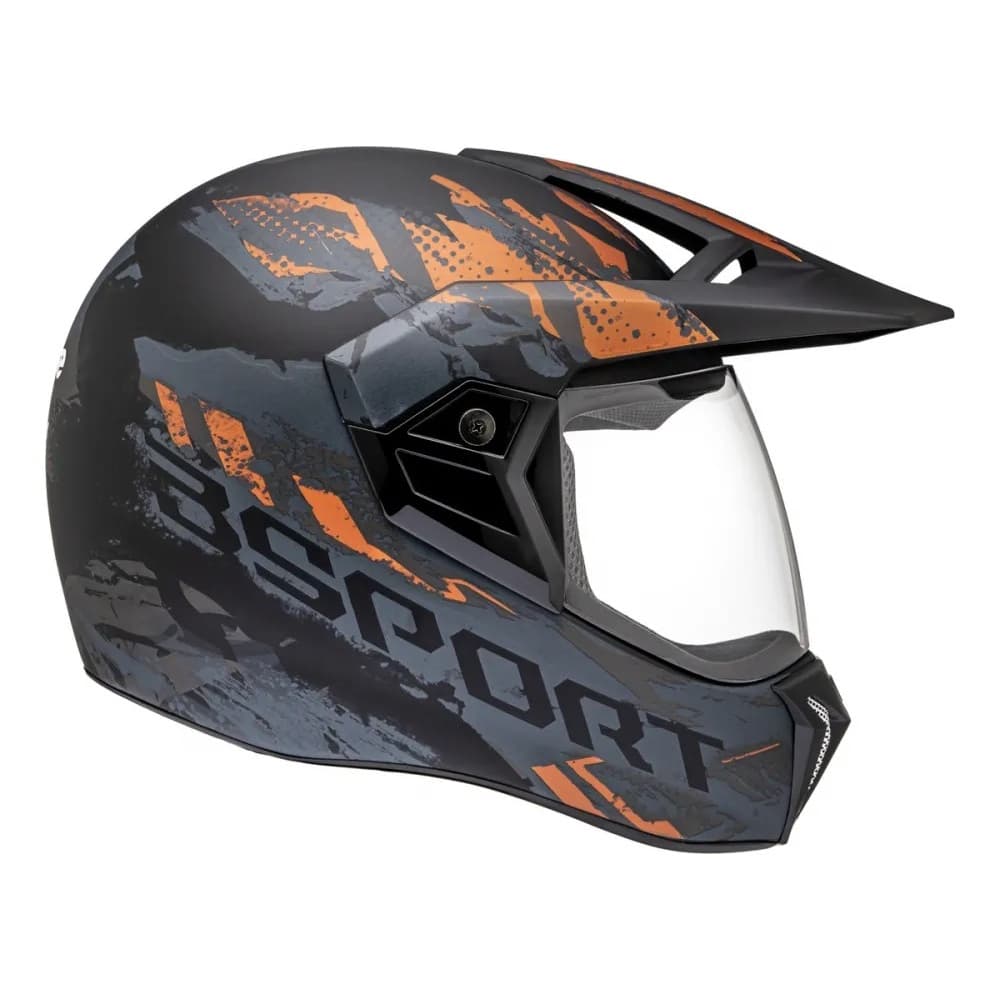 Capacete Moto Bieffe 3 Sport Rusty Enduro Cross Trilha Preto