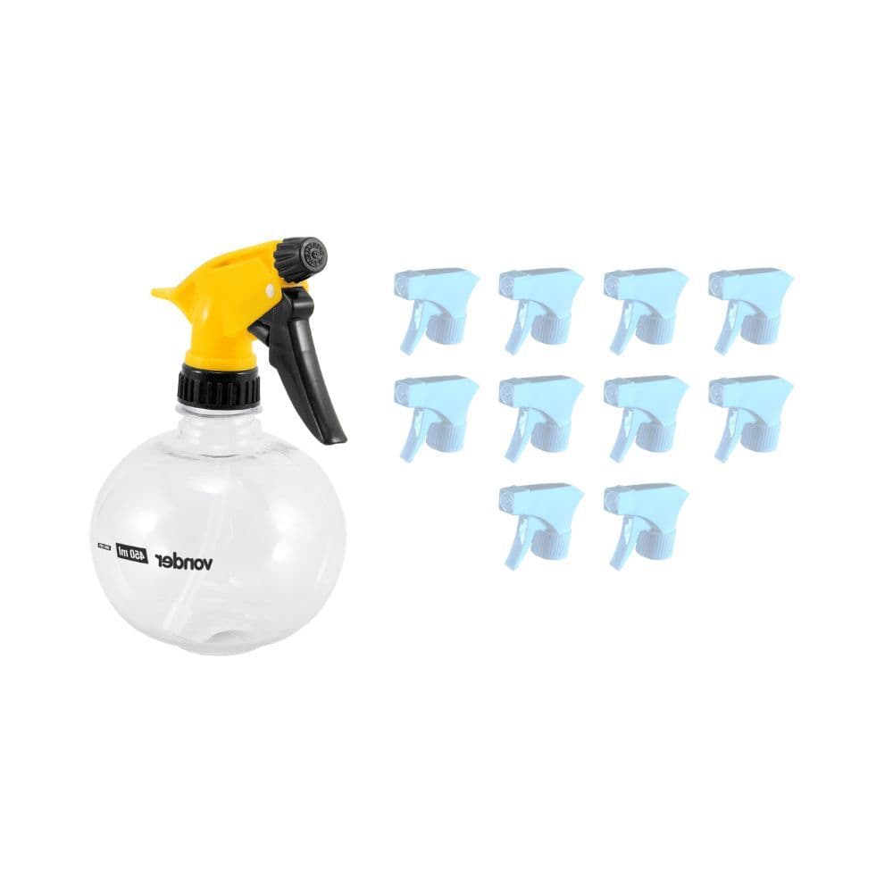 Kit 3 Borrifadores + 10 Gatilhos Spray universal reposição branco