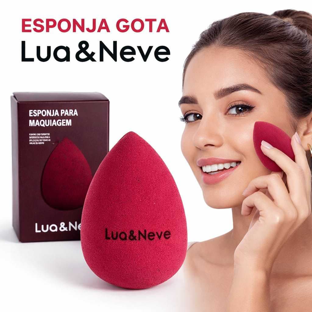 Esponja Gota Maquiagem Profissional Super Macia Perfeita para Base e Corretivo Lua & Neve