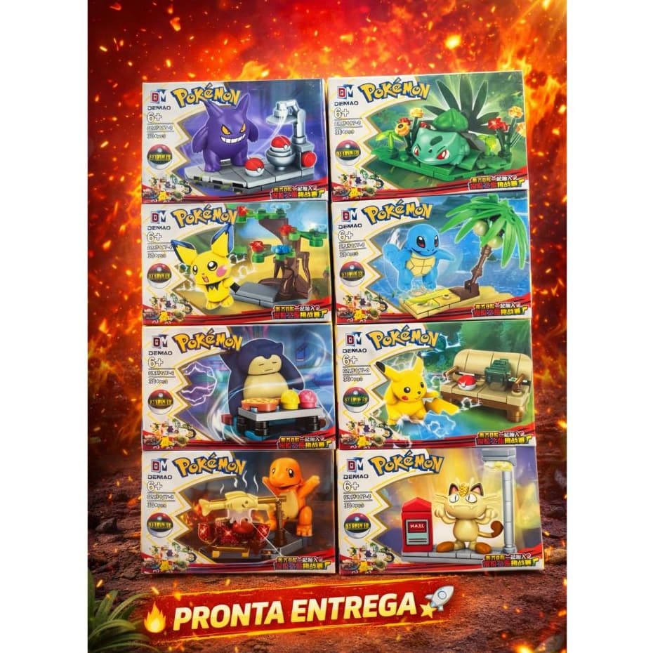 BLOCO DE MONTAR COM 8 CAIXINHAS POKEMON RADICAL - PROMOCAO COMPRE JÁ
