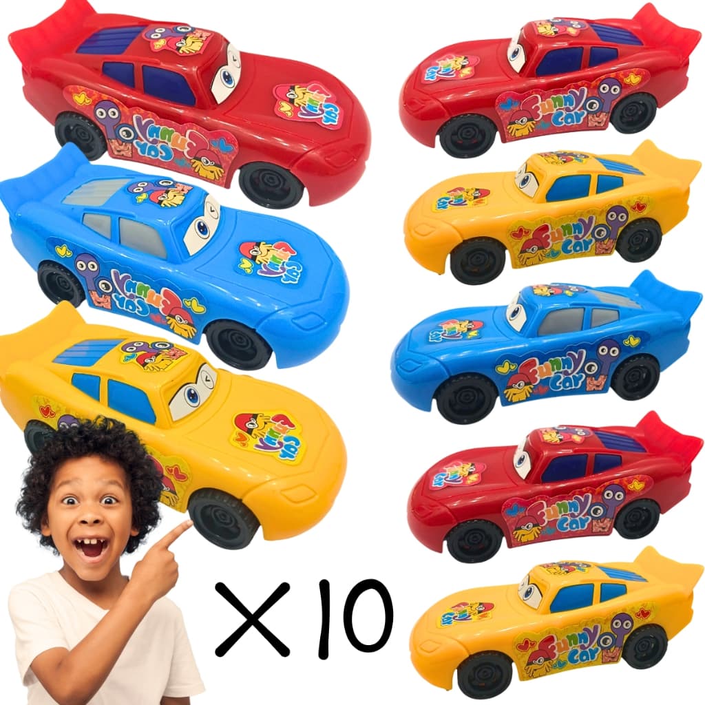 Kit 10 Carrinhos Brinquedo Fricção Criança Carros Coleção Infantil Miniatura Menino Prenda Atacado