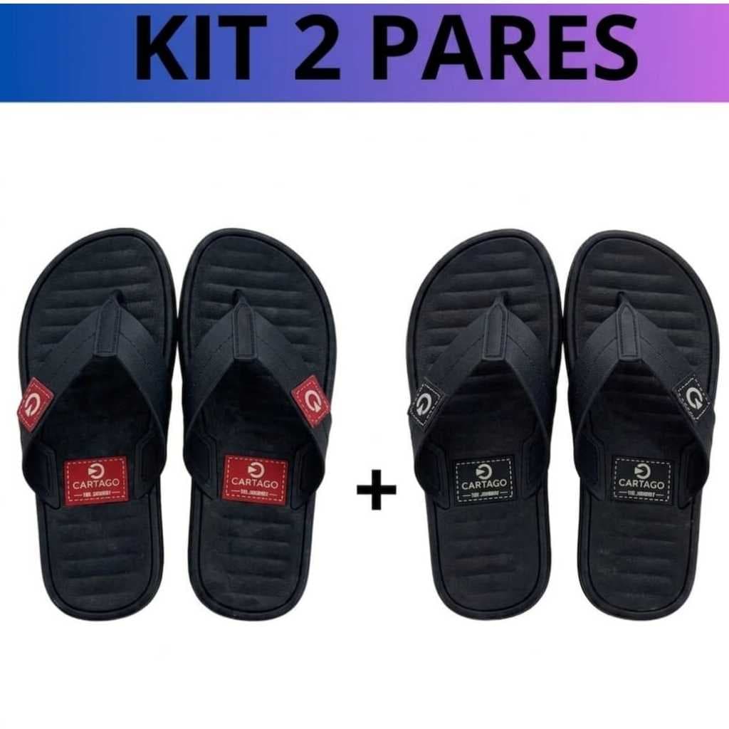 Kit 2 Pares Chinelo Masculino, Leve e Confortavel , Promoçao