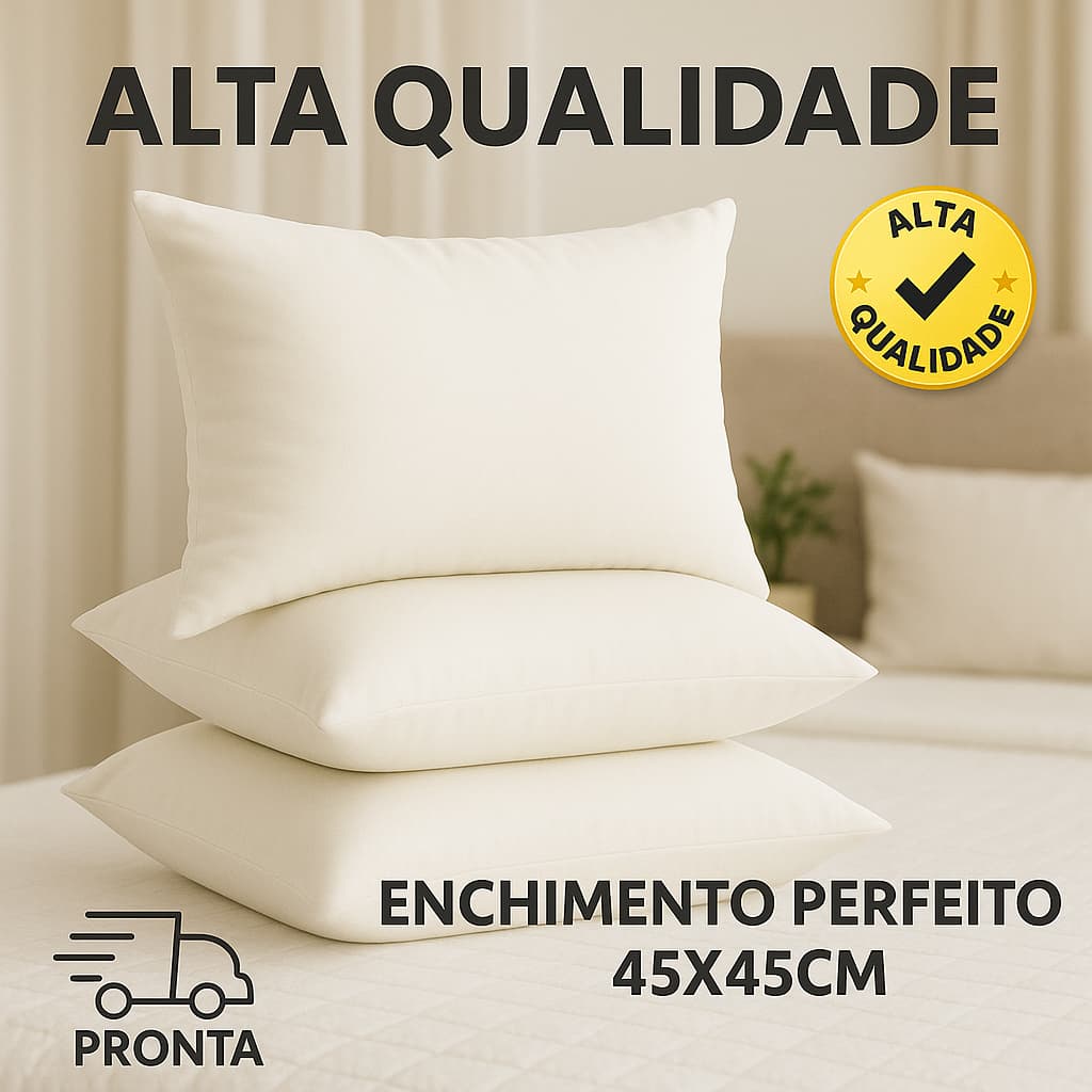 Kit Enchimentos Refil de Almofada Cheinho Espuma - Envio imediato!