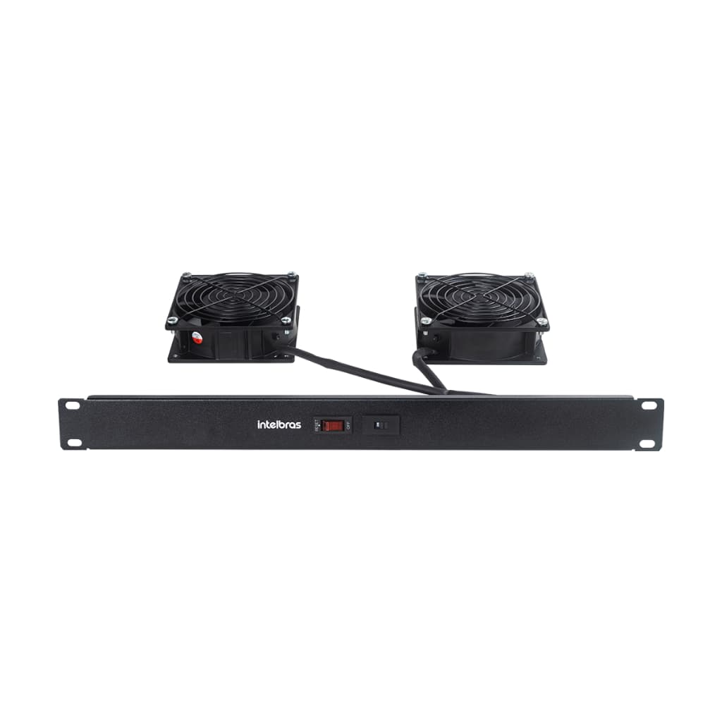 Kit Ventilação Racks Intelbras KVR 2V 2 Ventiladores 2 Coolers Bivolt Rack Padrão 19"