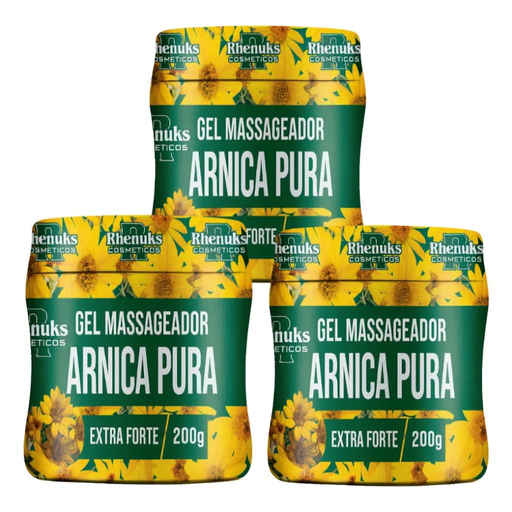 Kit 3 Gel Massageador Arnica Pura Rhenuks 200g Extra Forte