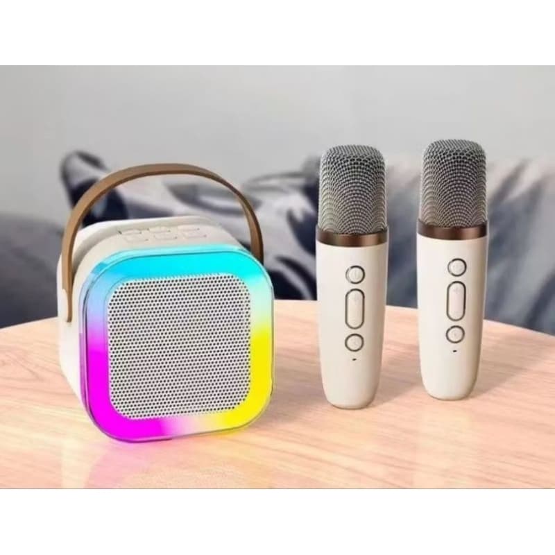 Caixa De Som C/ Microfones Karaoke Brincadeiras em Familia
