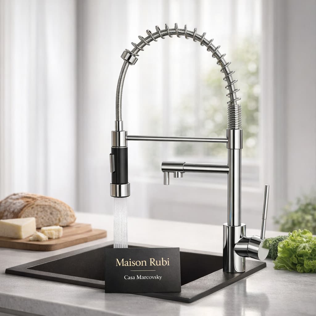 Torneira Extensível Mesa Cozinha Design Moderno Alta Durabilidade Aço Inox 515cm