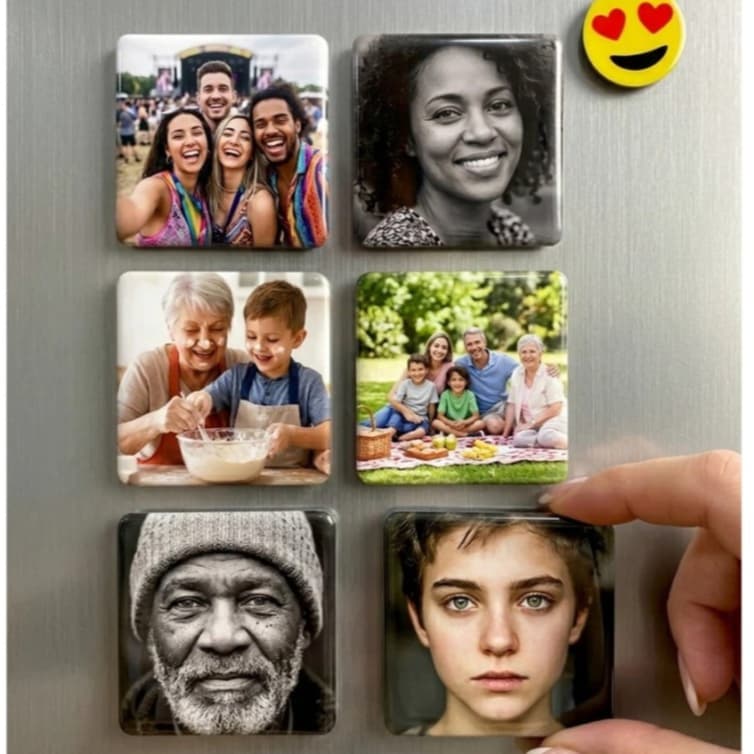 Fotos Imã de Geladeira Premium - 5x5cm - Alta Resolução|Boton Personalizado Com Foto|Lembrança Personalizada|