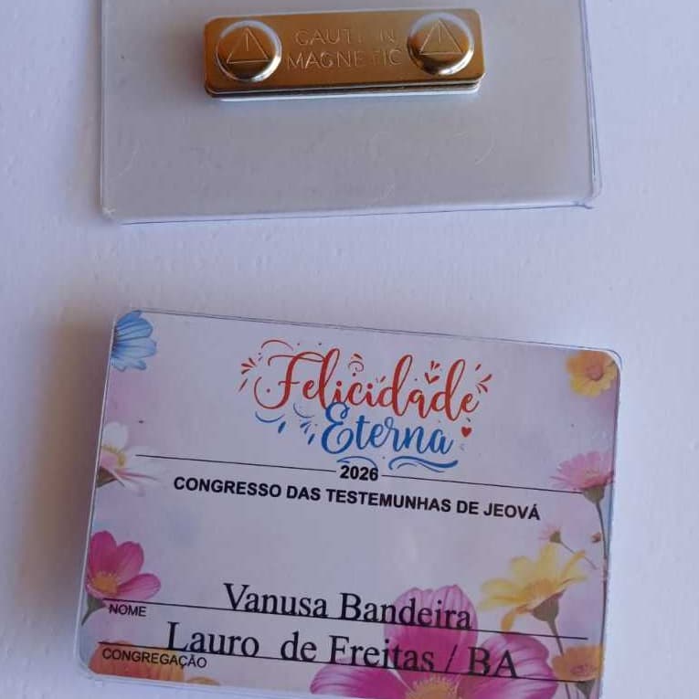 Crachá Acrílico Congresso com Imã Lapela Personalizada com Estampas