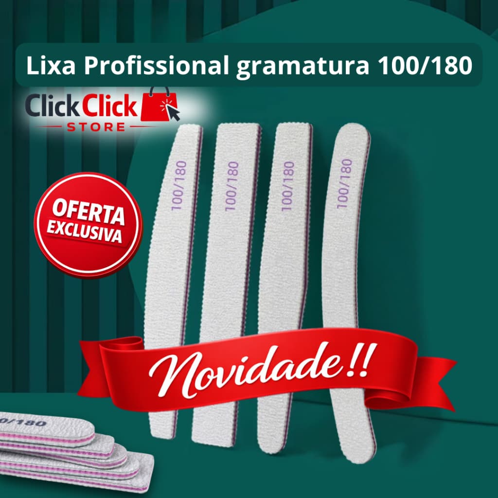 Lixa 100/180 1 UNIDADE Profissional Lavável Uso Manicure Nail Designer