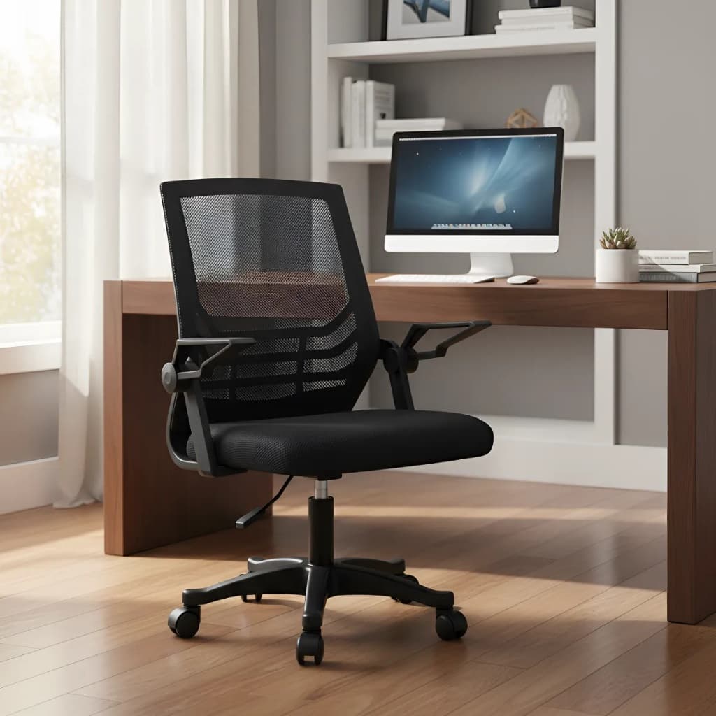 Cadeira Escritório Ergonômica Mesh Preta Giratória LC1 Vinik