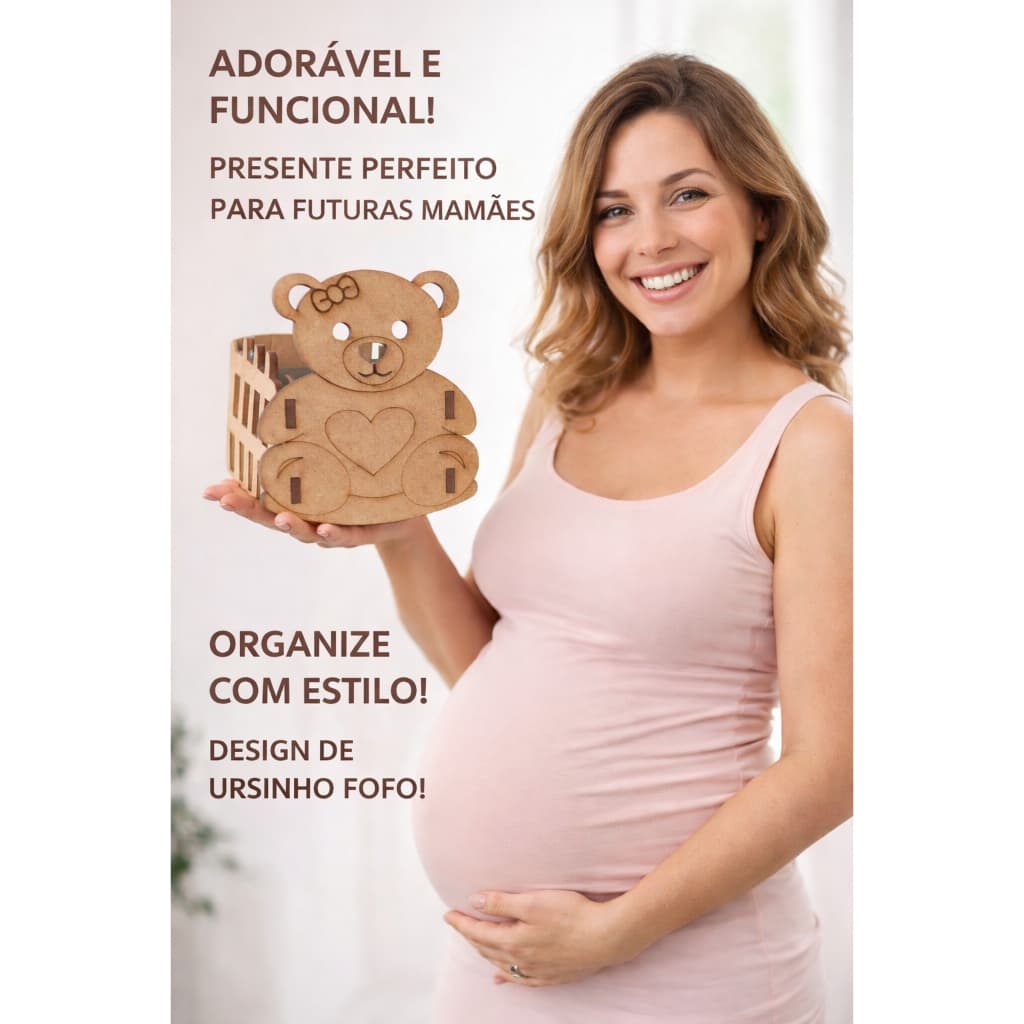 Kit com 50 Unidades Mini Berço MDF Lembrancinha Chá de Bebê Porta Doces Bercinho Corte a Laser 8Lx11Ax10C