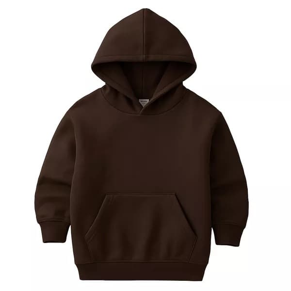 Moletom Infantil Marrom Canguru Com Capuz Tendência Inverno Promoção