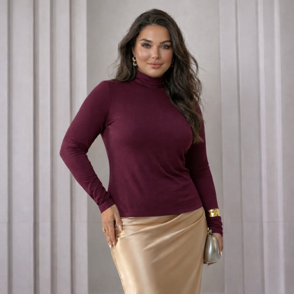 Blusa T-shirt Feminina Manga Longa Tendência Ajuste Fácil Caimento Perfeito Moderna Básica