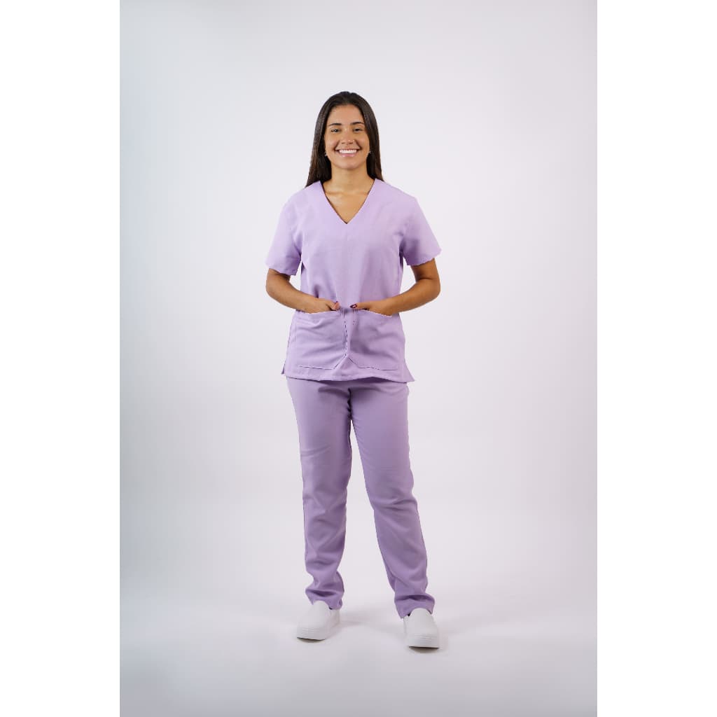 Pijama Hospitalar Em Oxford Conjunto Calça e Blusa Feminino -