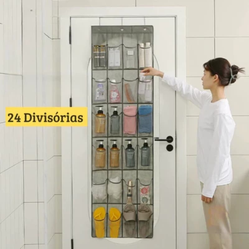 Sapateira Organizadora Suspensa de Porta Multiuso Divisórias Verticais Resistente Espaçosa para Calçados e Objetos Diver