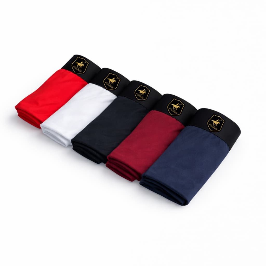 kit 5 / 3 Cuecas Boxer Microfibra Premium Com Brasão Frontal POLO BECK
