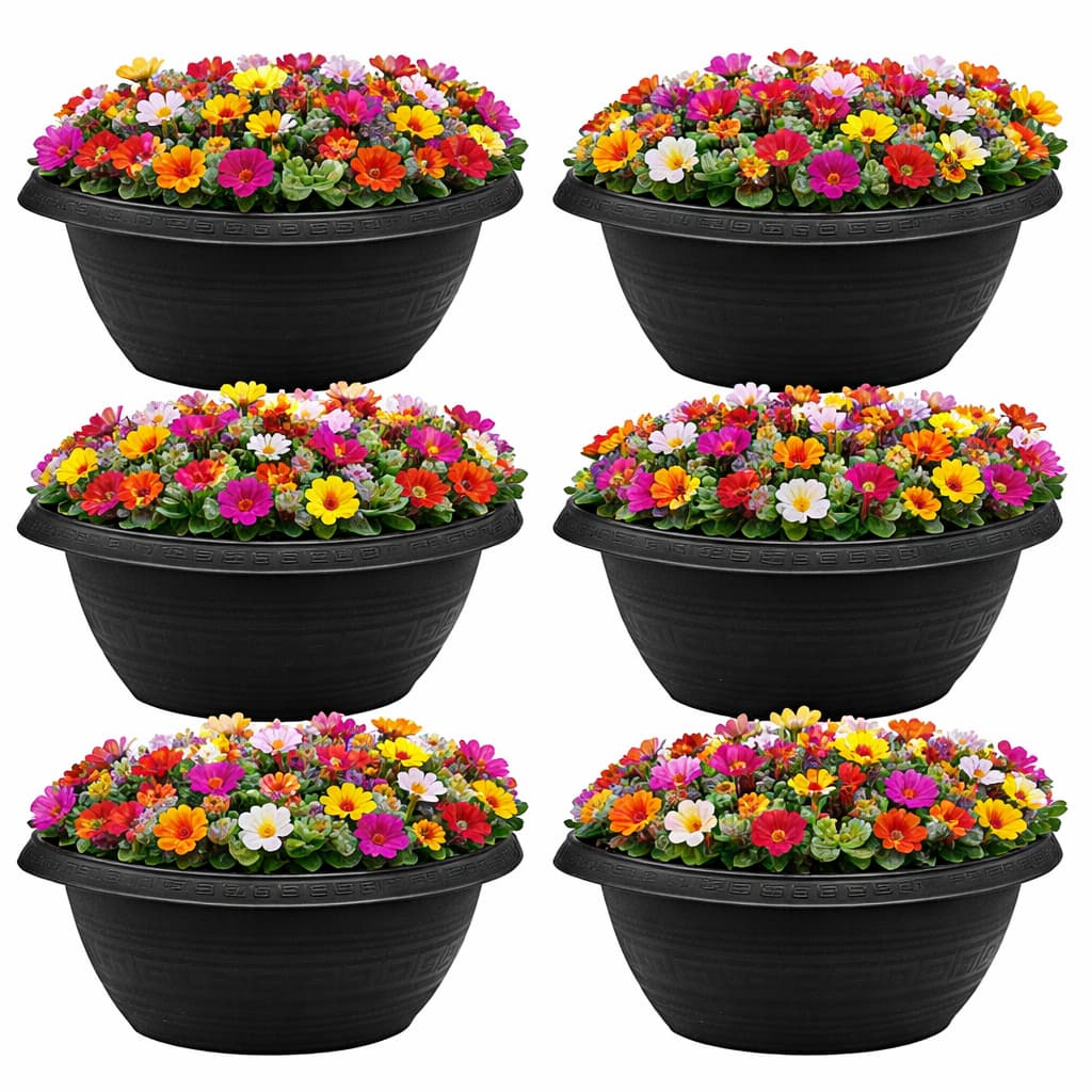 Kit 6 Vasos para Plantas Decoração Casa Jardim 2,8 Litros Meia Lua Parede