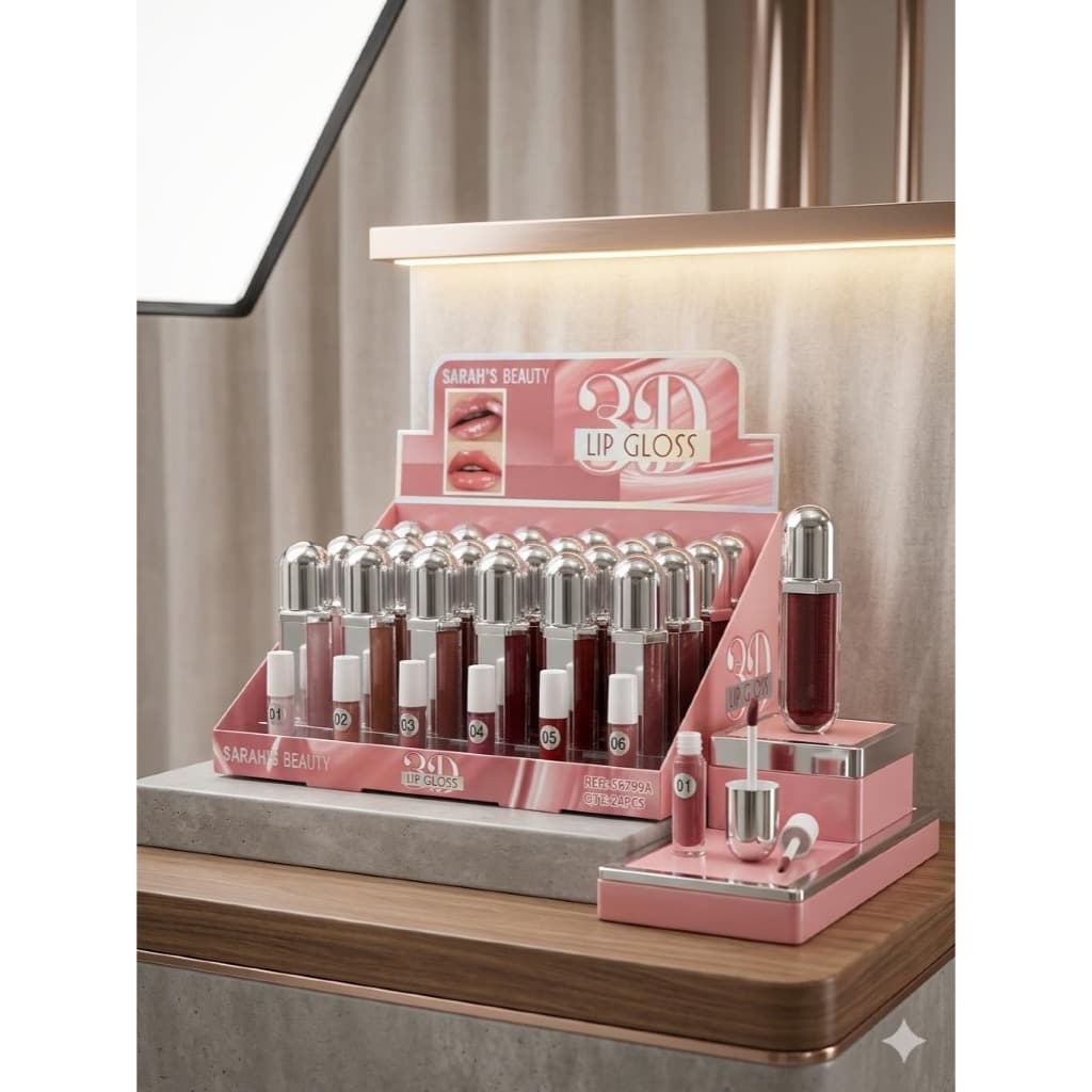 Lip Gloss 3D Sarah’s Beauty – Efeito Volume | 6 Cores