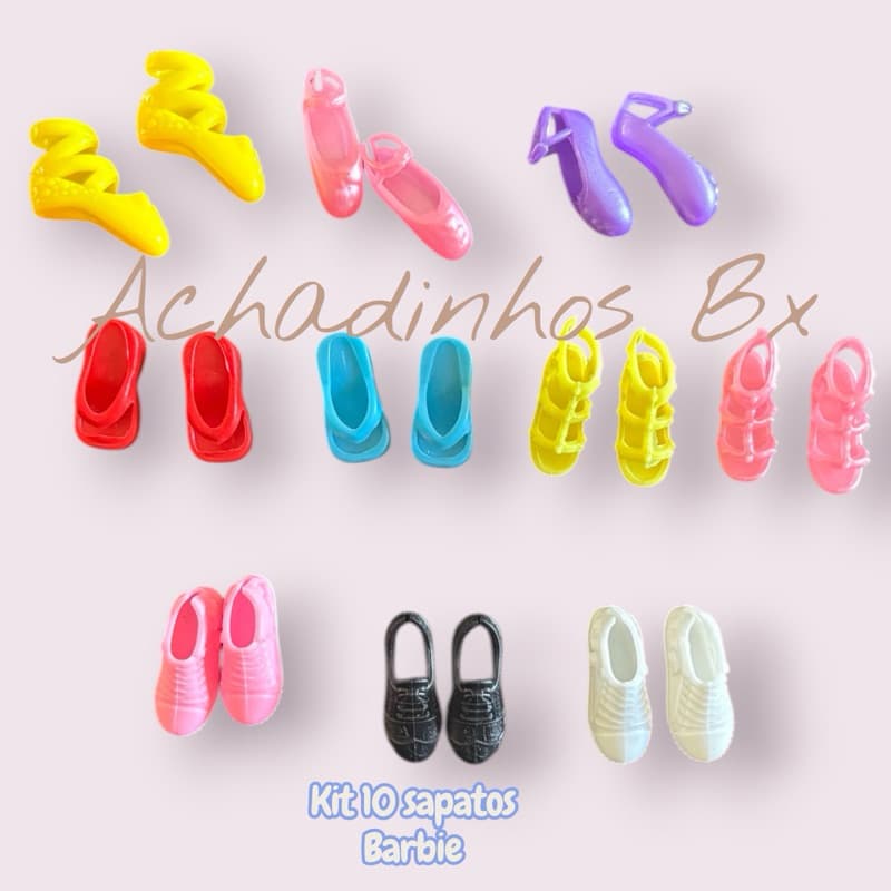 Kit 10 pares sapatos boneca 30cm doll escala 1;6 KIT 173 sapatinhos boneca kit sapatos boneca 30cm roupinhas boneca