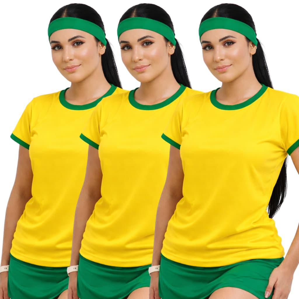 Kit 3 Camisa Brasil Camiseta do Brasil Seleção Brasileira Torcida Brasil Amarela Patriota Torcedor