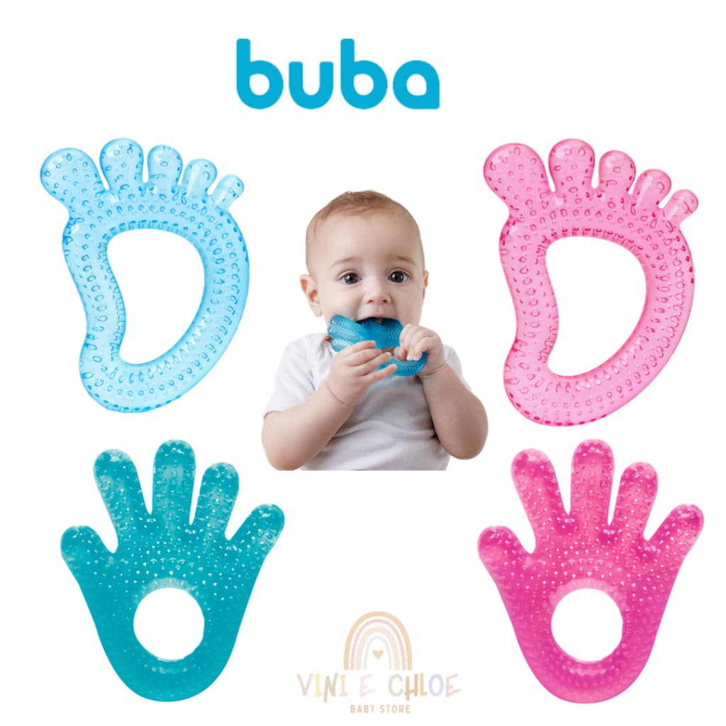 Mordedor com Água Buba Mãozinha e Pézinho Mordedor com Água para Bebê