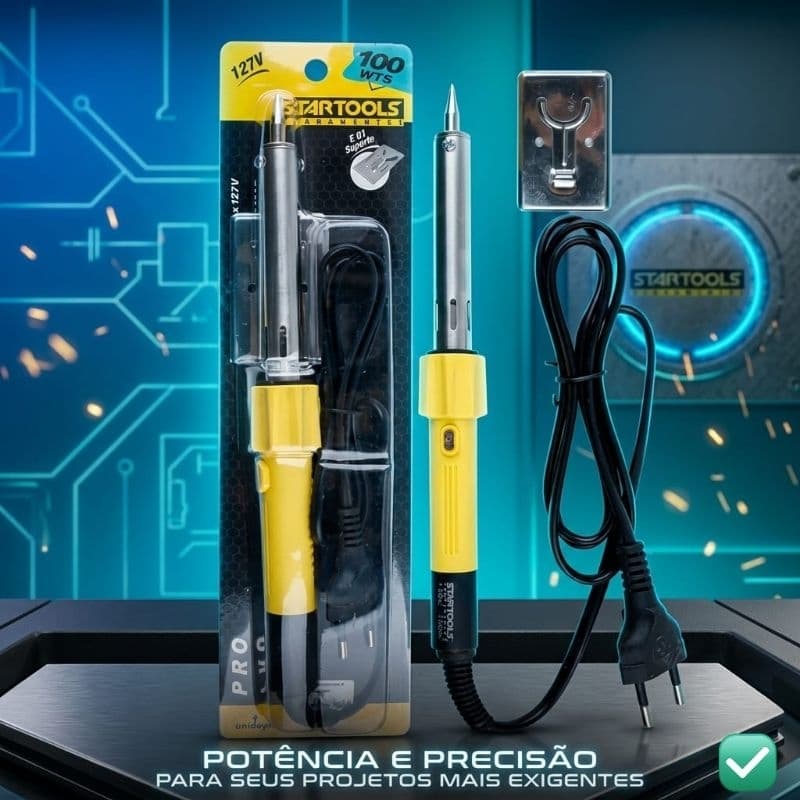 Ferro Soldar 100W Profissional Alta Potencia 220V Eletronica Conserto Precisao Estacao Soldagem Manutencao