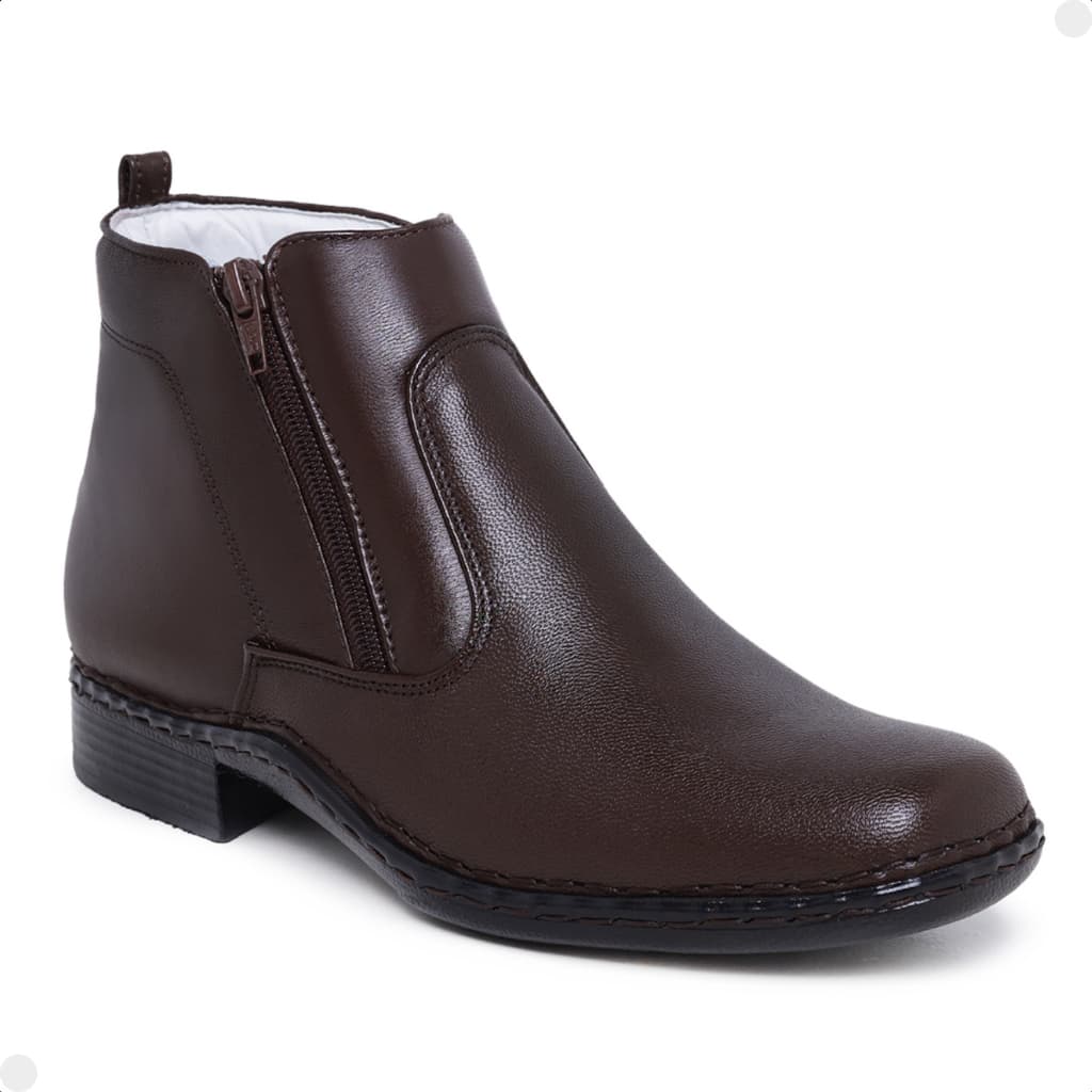 Botina Masculina Bota Social Couro Legítimo Calce Fácil Conforto Country Costura a Mão