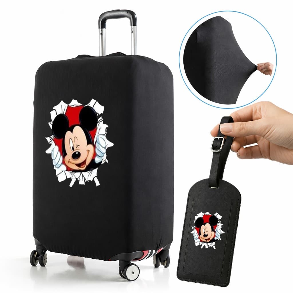 Capa De Mala 8 a 23KG Personalizada Mickey Mouse Protetor Bagagem Para Viagem Protetora Grande