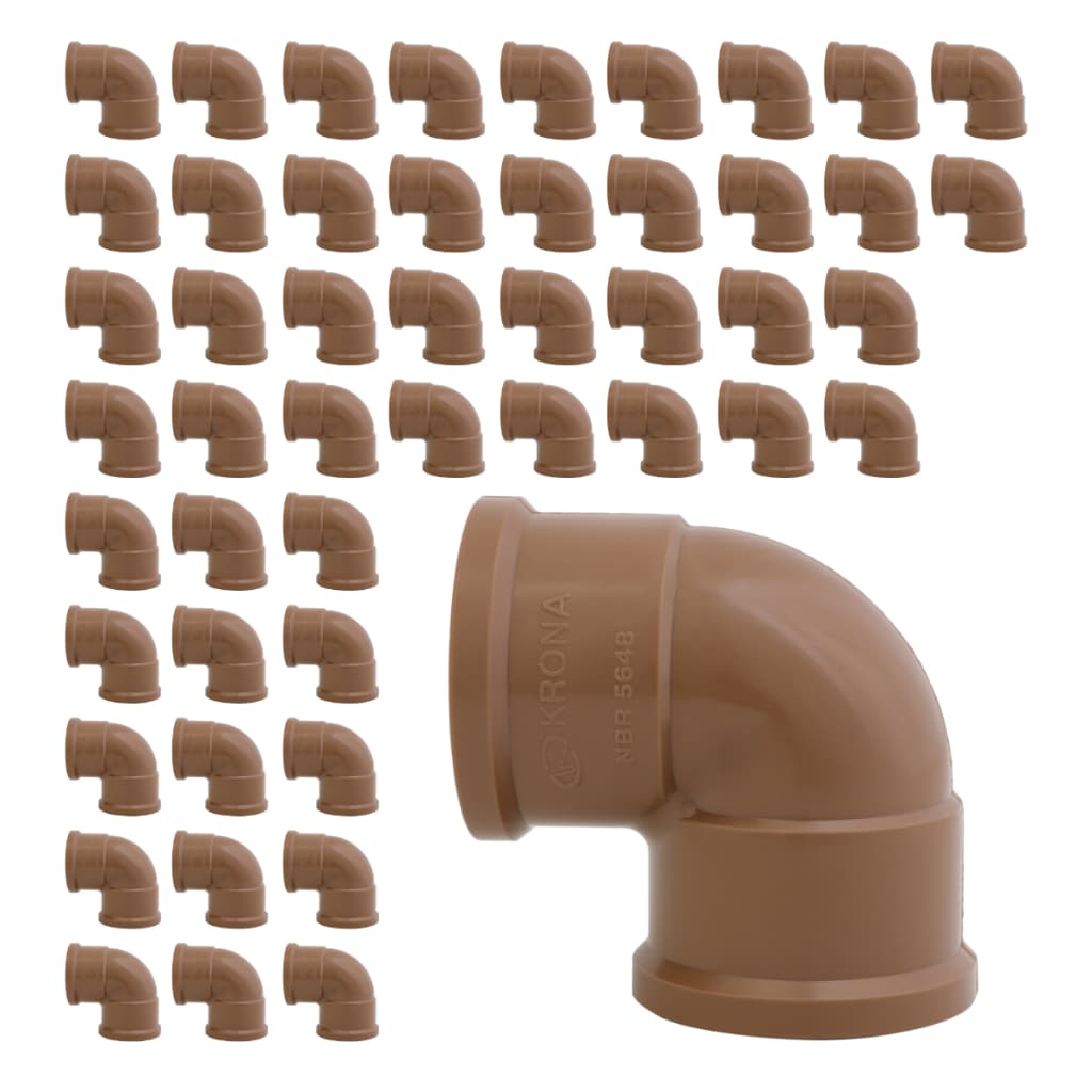 Kit 50 Joelho Cotovelo 90 Soldável 25mm 3/4 Pvc Krona