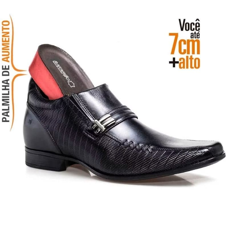 Sapato Social Masculino Rafarillo Vegas Alth 7cm Mais Alto em Couro Conforto Elegante Original