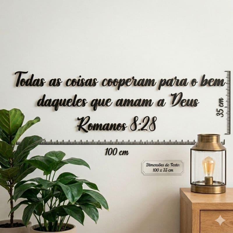 Letreiro Bíblico MDF Frases Decoração Motivacional
