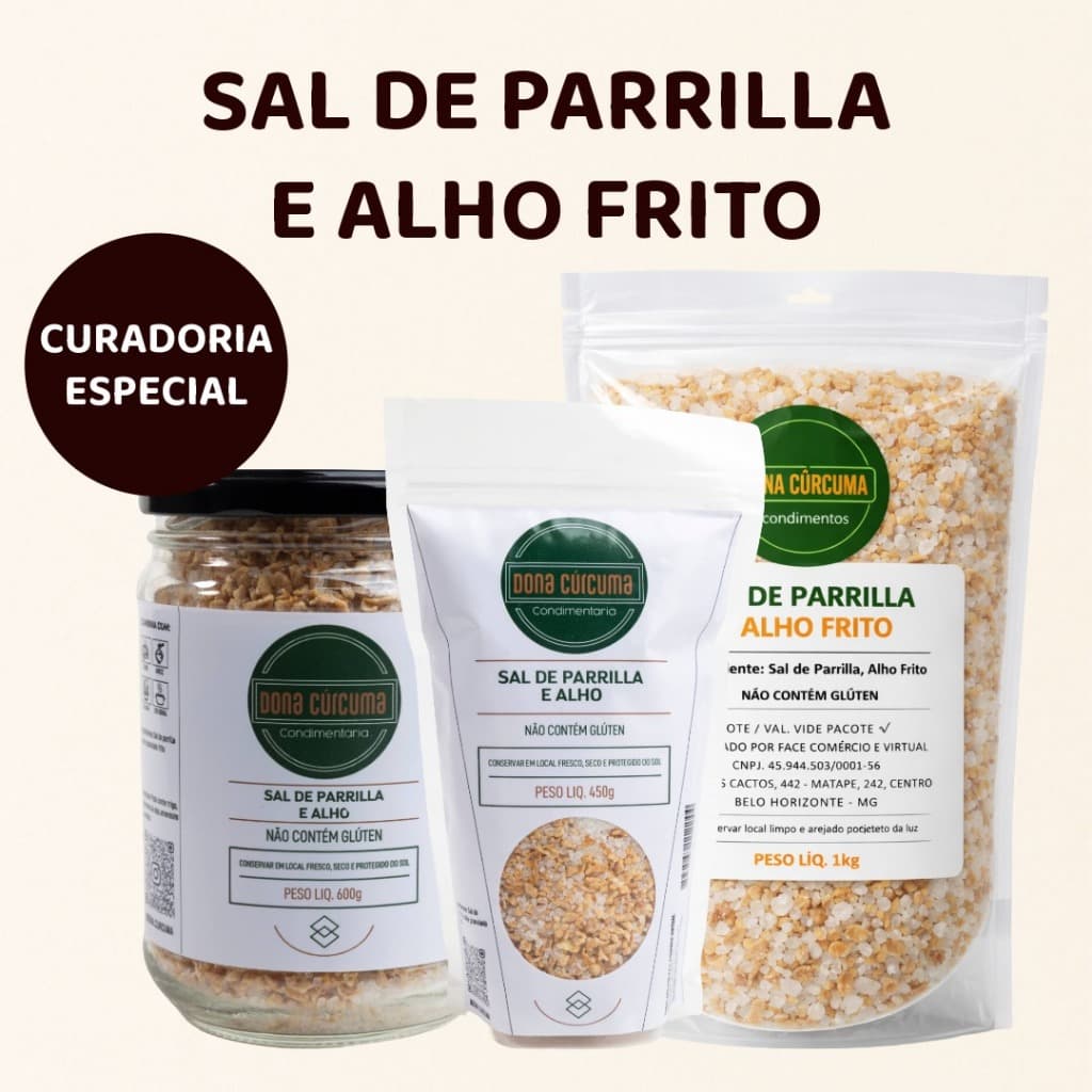Sal de Parrilla e Alho Frito para Churrasco e Grelhados | Temperos e Especiarias – Dona Cúrcuma