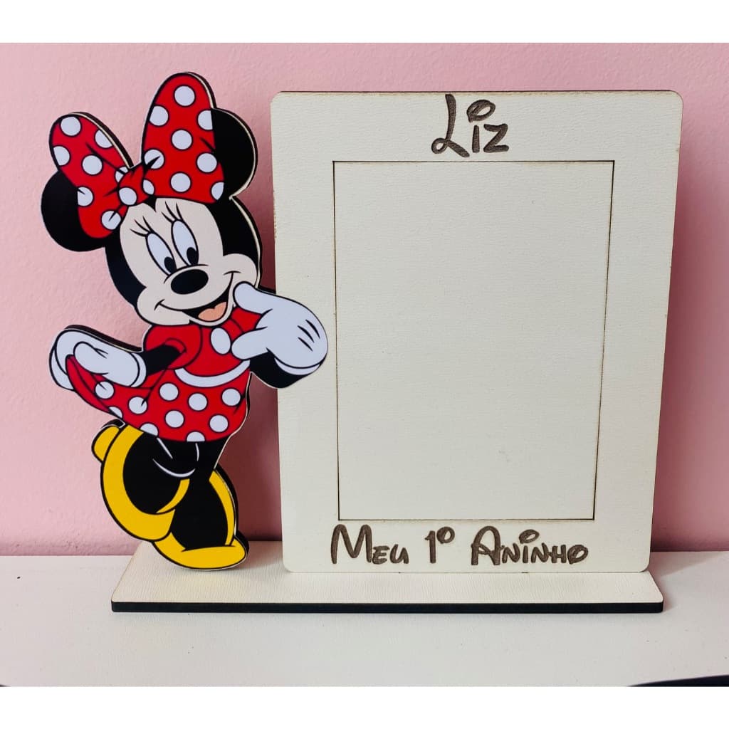 Kit 20 Porta Retrato 10x15 Lembrancinha Tema Minie  Mdf