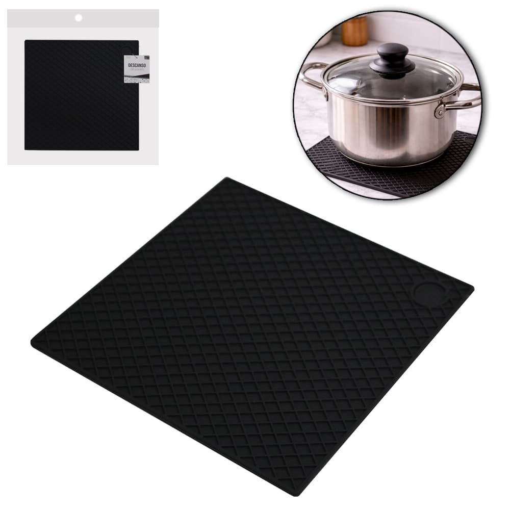 KIT 2 DESCANSO DE PANELA DE SILICONE QUADRADO 18CM