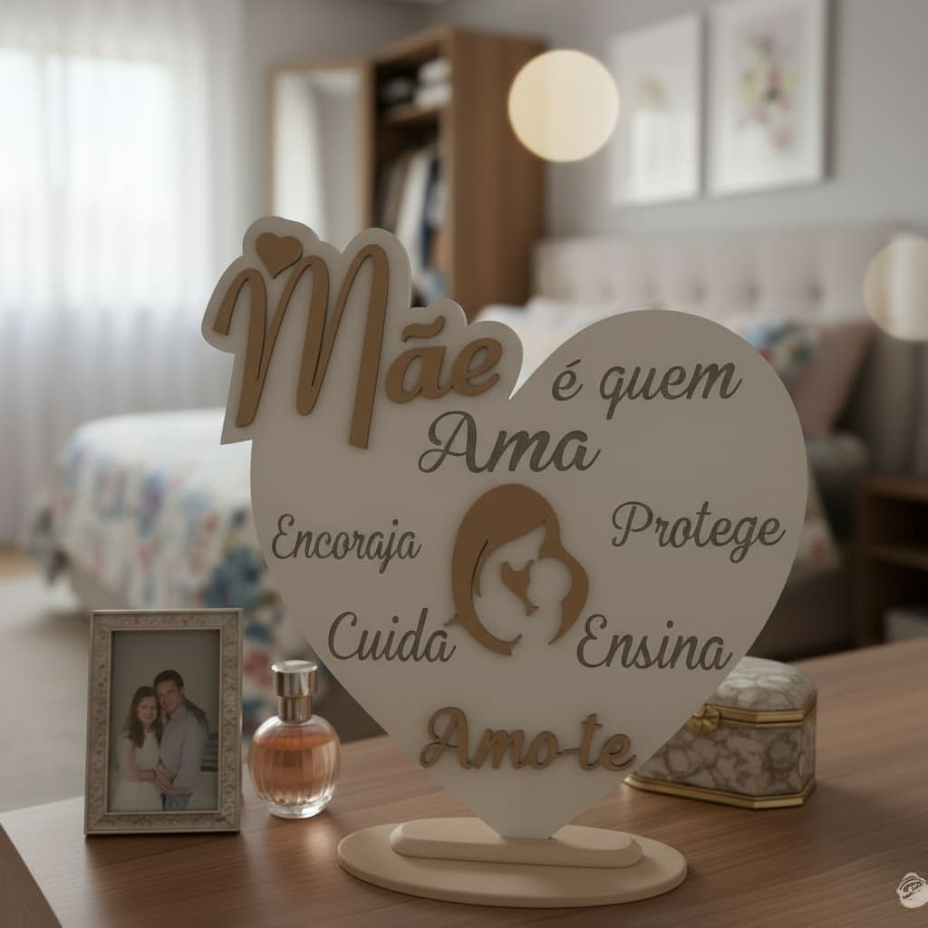 Letreiro Dia das Mães - "Mãe é quem ..." em Impressão 3D, Letreiro, presente, decoração, casa, escritório, lembrança.