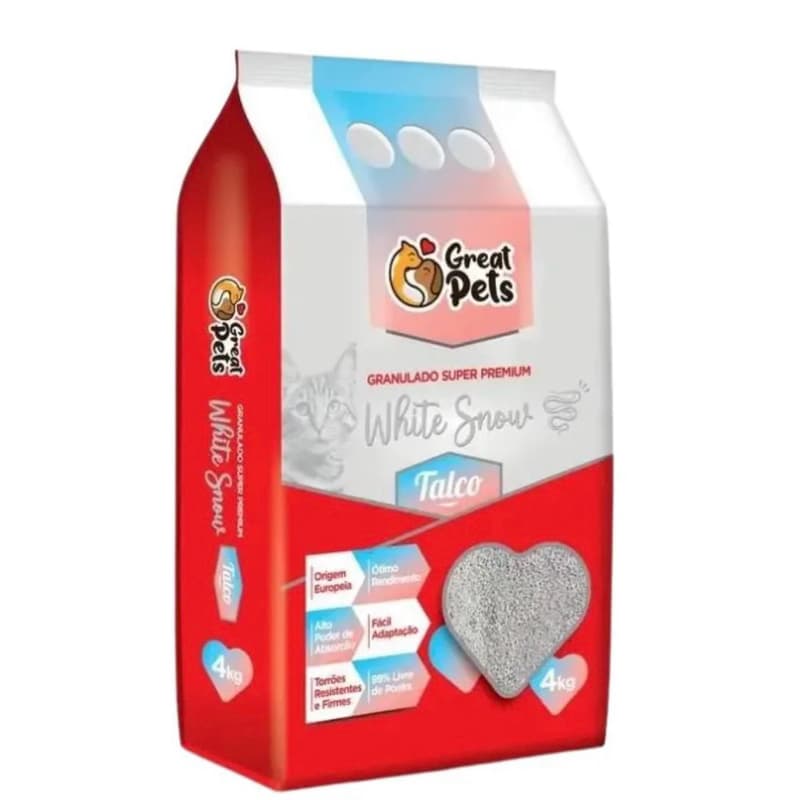 Areia Granulada White Snow Natural Great Pets - 4Kg