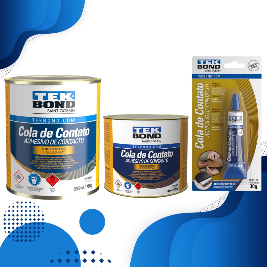 Cola de Contato Tekbond 30g 400g 750g Alta Fixação Couro E Eva