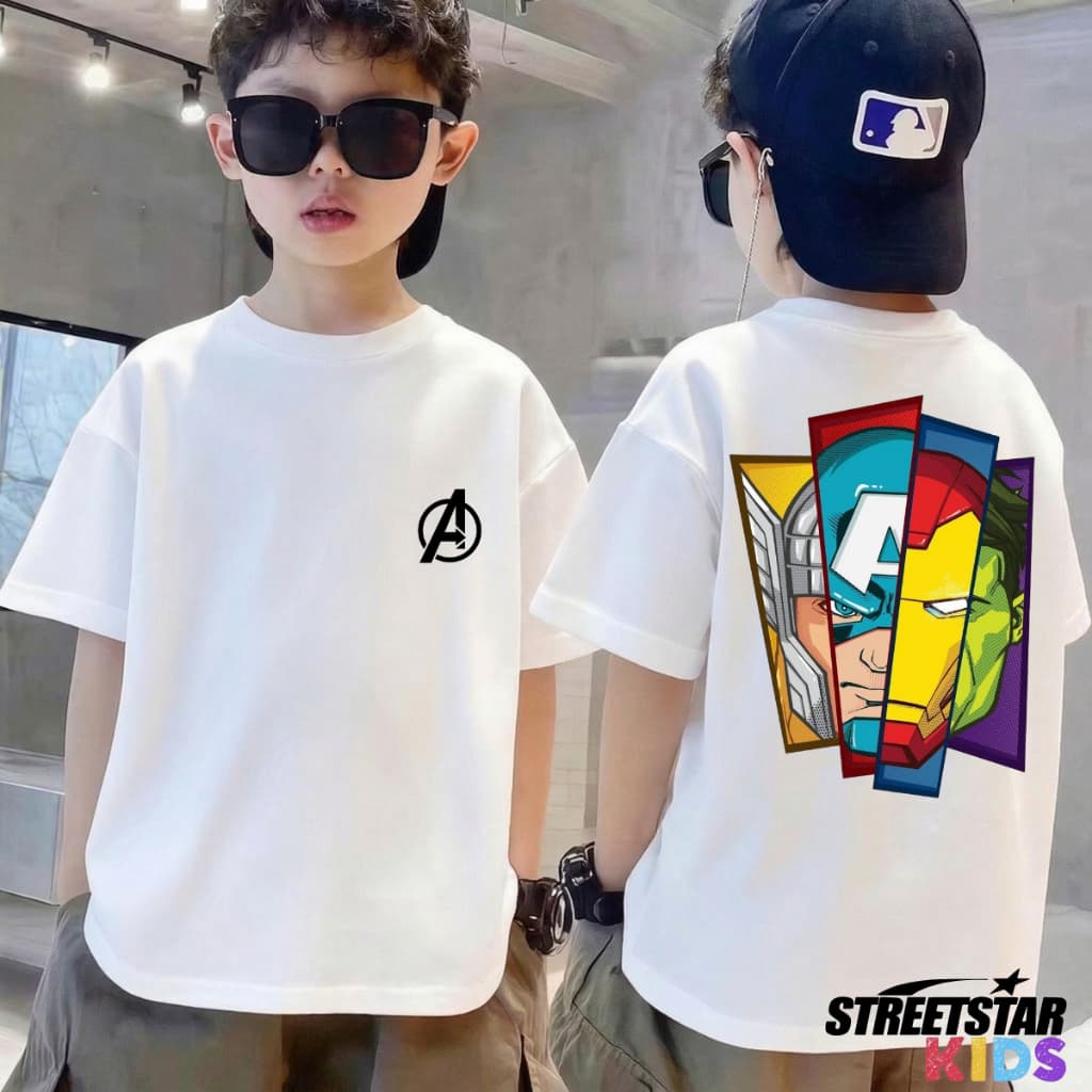 Camiseta Infantil Juvenil Menino Menina Super-Herois, Thor, Capitão America, Manga Curta Conforto Dia a Dia 100% Algodão
